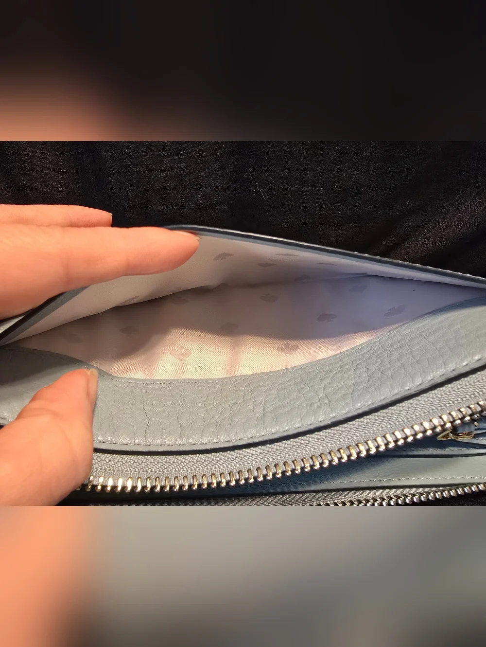 kate spade Pebbled Leather Zip Continental Wallet - Light Blue - Picture 7 of 8